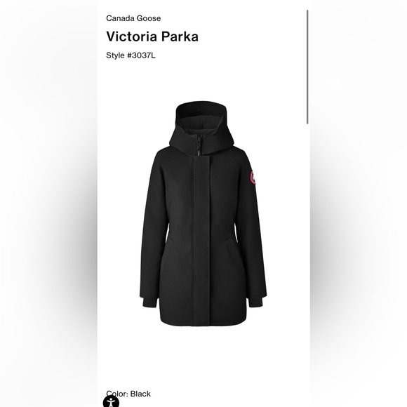 Black, Size Small, Canada Goose Victoria Parka With Hood - Picture 2 of 14
